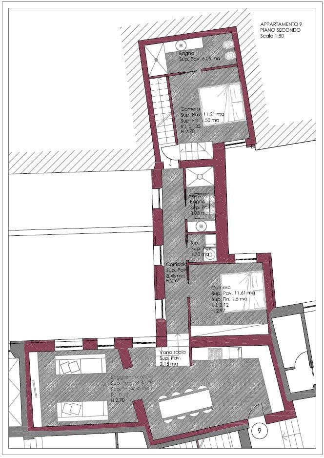 Piantina appartamento IX secondo piano 2