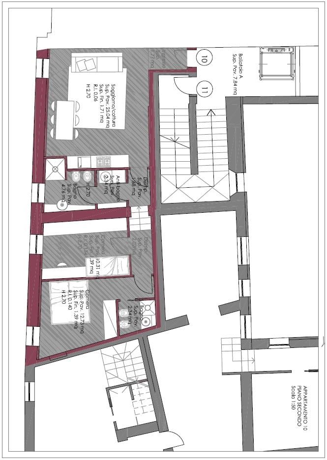 Piantina appartamento X secondo piano 2