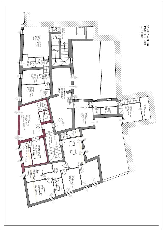 Piantina appartamento VIII secondo piano