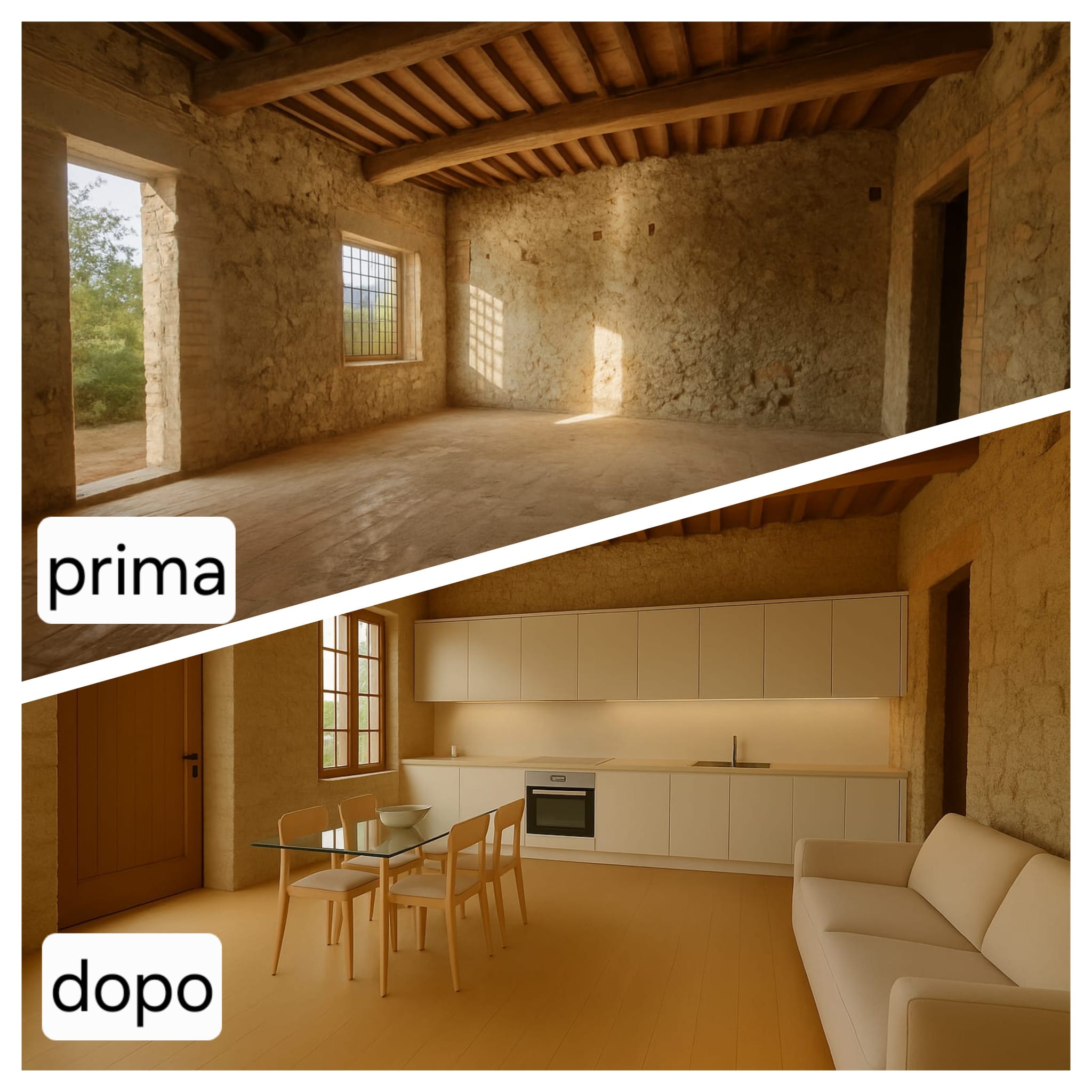 TERRATETTO INTERNAMENTE AL GREZZO TAGLIO BILOCALE